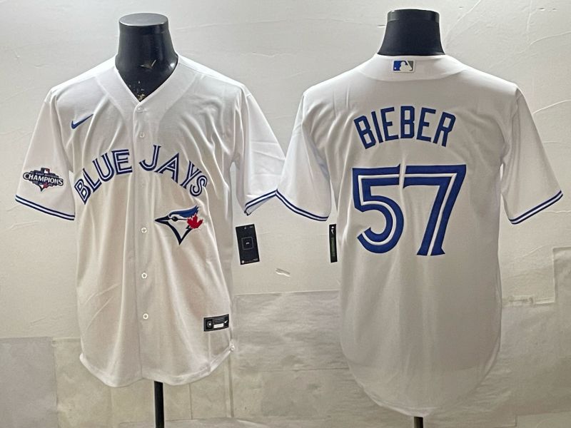 Men Toronto Blue Jays #57 Bieber White 2026 Nike Game MLB Jersey 002